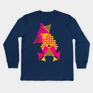 Tropical Fish, Bold pink and Orange Kids Long Sleeve T-Shirt